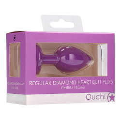 Ouch! Plug Bijou Anal silicone Heart Violet 6 x 2.8 cm